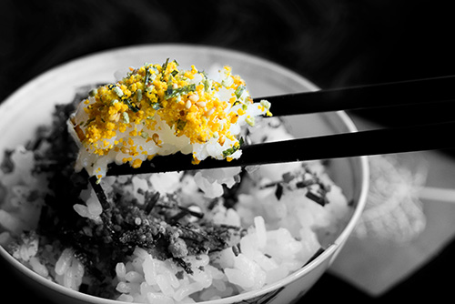 2016年9月撮影のフリー写真素材116「ふりかけご飯」