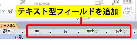 テキスト型フィールドを追加