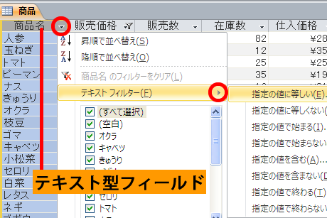 テキストフィルター