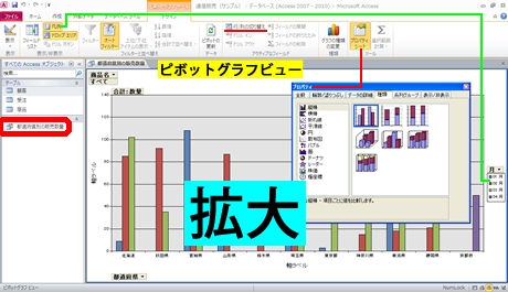 ピボットグラフビュー