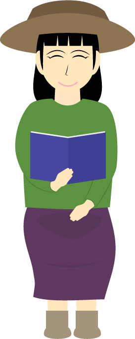 本を読む女性の無料イラスト
