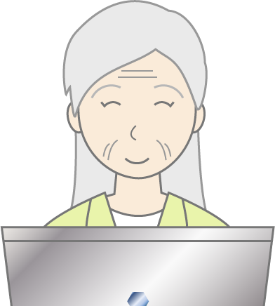 高齢女性(スーツ)のシンプルな人物イラスト16