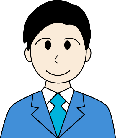 若い男性(スーツ)のシンプルな人物イラスト1