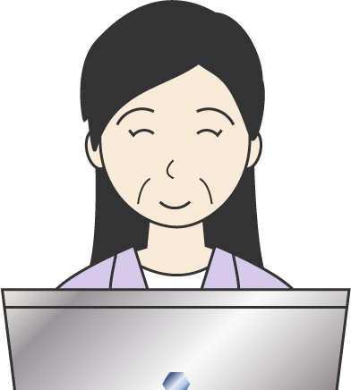 中年女性(スーツ)のシンプルな人物イラスト16