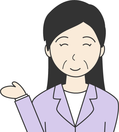 中年女性(スーツ)のシンプルな人物イラスト2