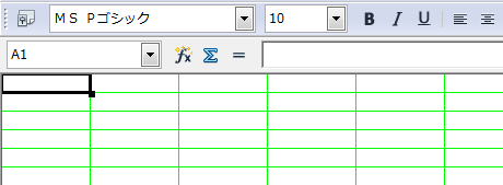 グリッド線を明るい緑色に設定