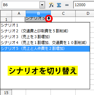 シナリオを切り替え