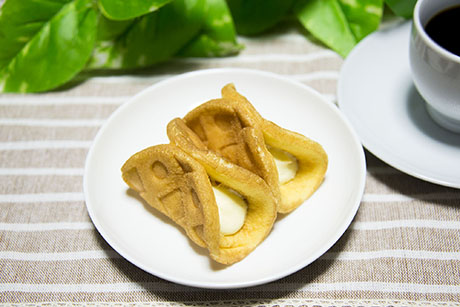 カスタードワッフルのフリー写真素材1