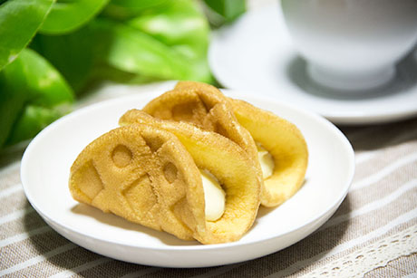 カスタードワッフルのフリー写真素材2