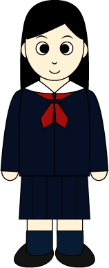 入学式を迎えた中学生女子の無料イラスト