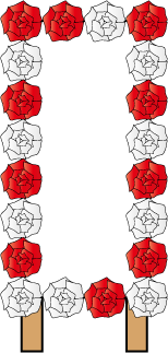 薔薇で飾った看板(白紙)の無料イラスト