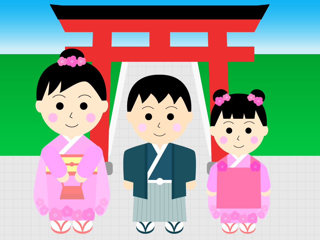 七五三（テキストなし）のフリー素材2