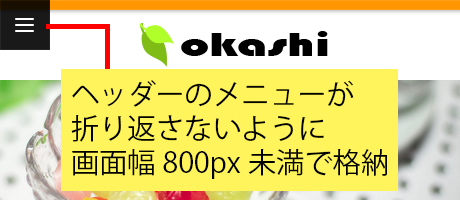 ヘッダーのメニューを格納