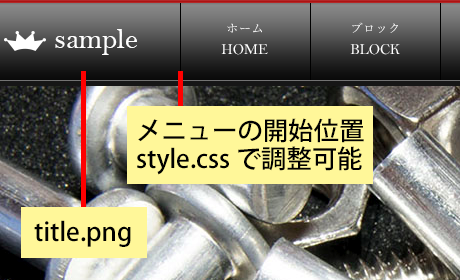 ヘッダーメニューの開始位置