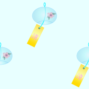 風鈴（水色）の無料背景画像