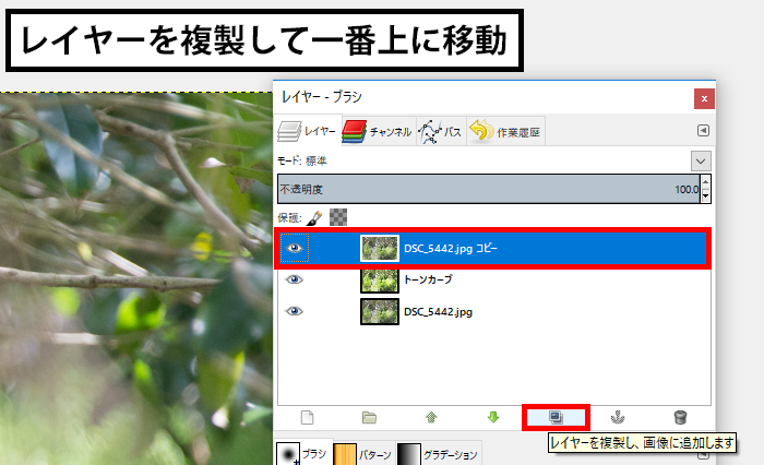 レイヤーを複製して移動