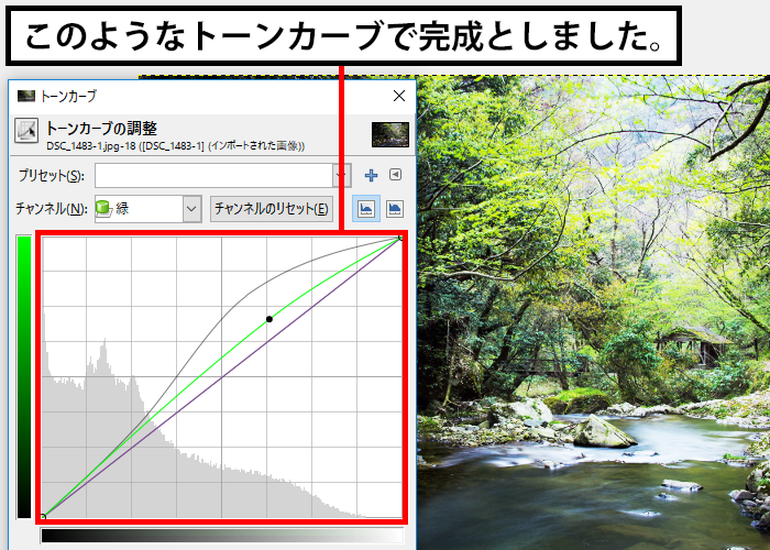 完成したトーンカーブ