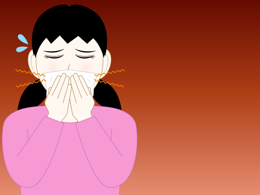 鼻づまりの女の子のフリー素材9