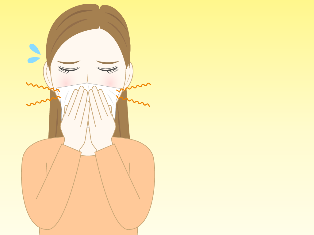 鼻づまりの女性のフリー素材3