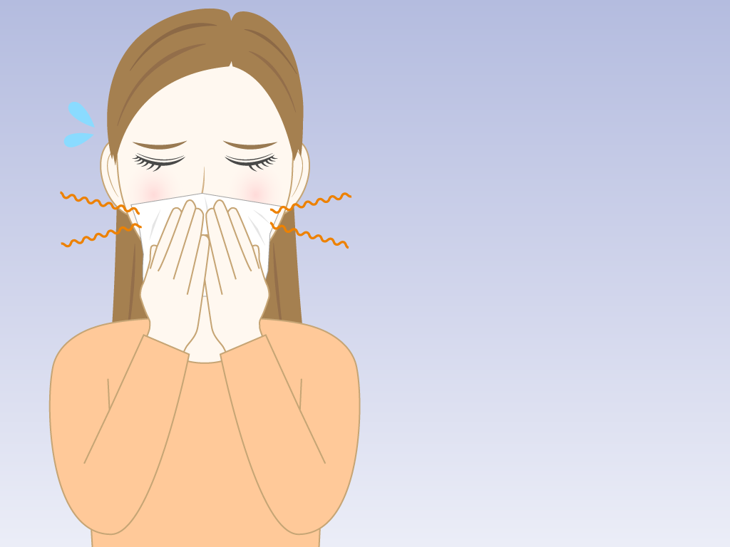 鼻づまりの女性のフリー素材6