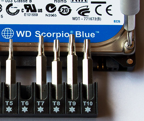 T6のトルクスネジ