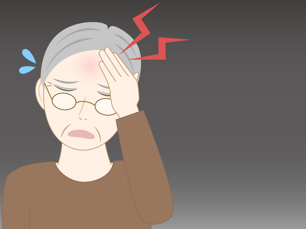 頭が痛い高齢男性のフリー素材10