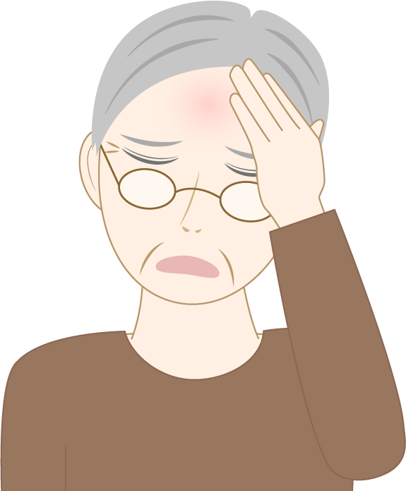 頭が痛い高齢男性のフリー素材2