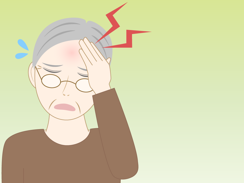 頭が痛い高齢男性のフリー素材4