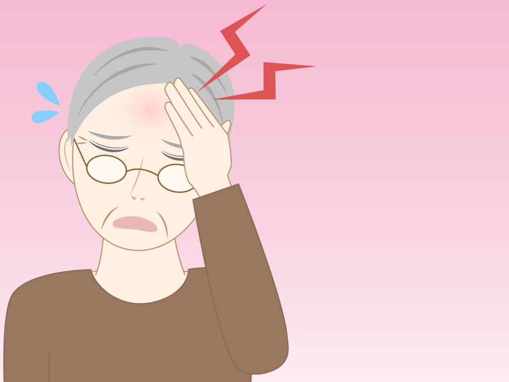 頭が痛い高齢男性のフリー素材8