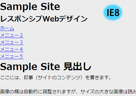 Internet Explorer 8 の画面
