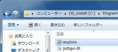 Program Files の iexplore