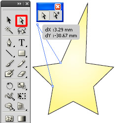 ダイレクト選択ツールの使用例