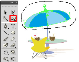 なげなわツールの使用例