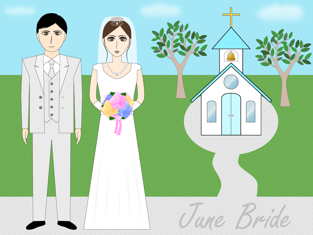 ジューンブライドの無料イラスト1