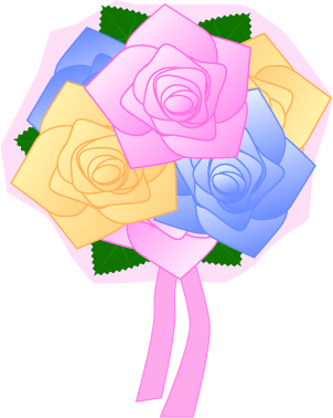 薔薇のブーケの無料イラスト