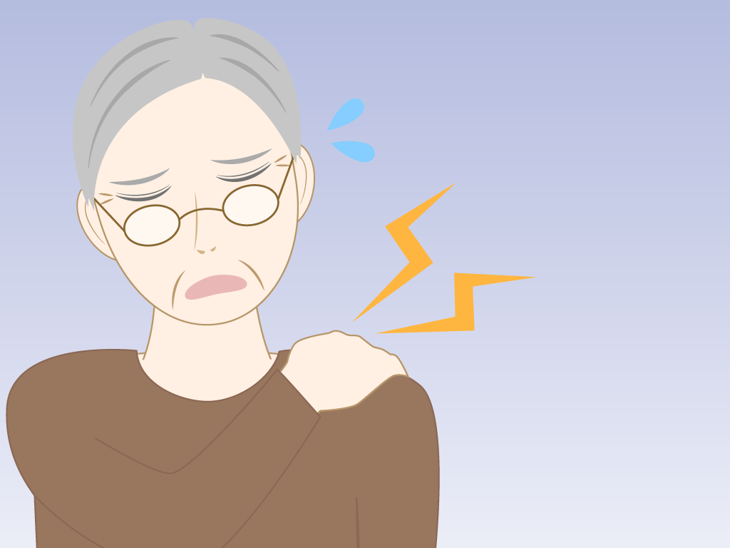 肩こりの高齢男性のフリー素材6