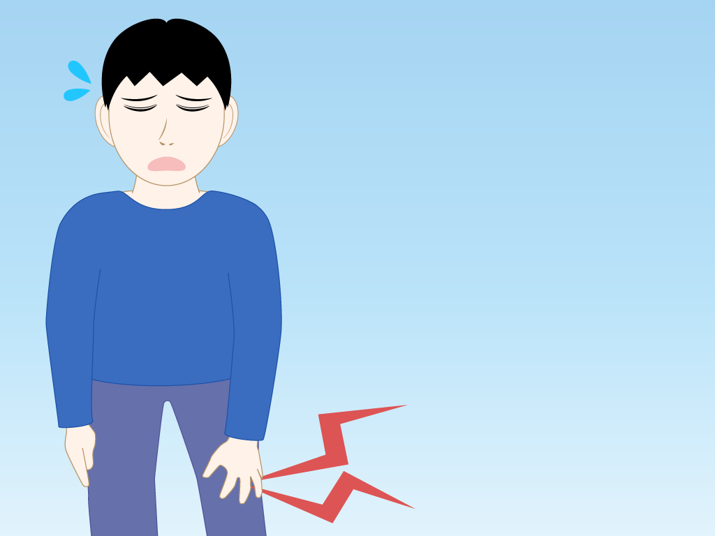 膝が痛い男の子のフリー素材5