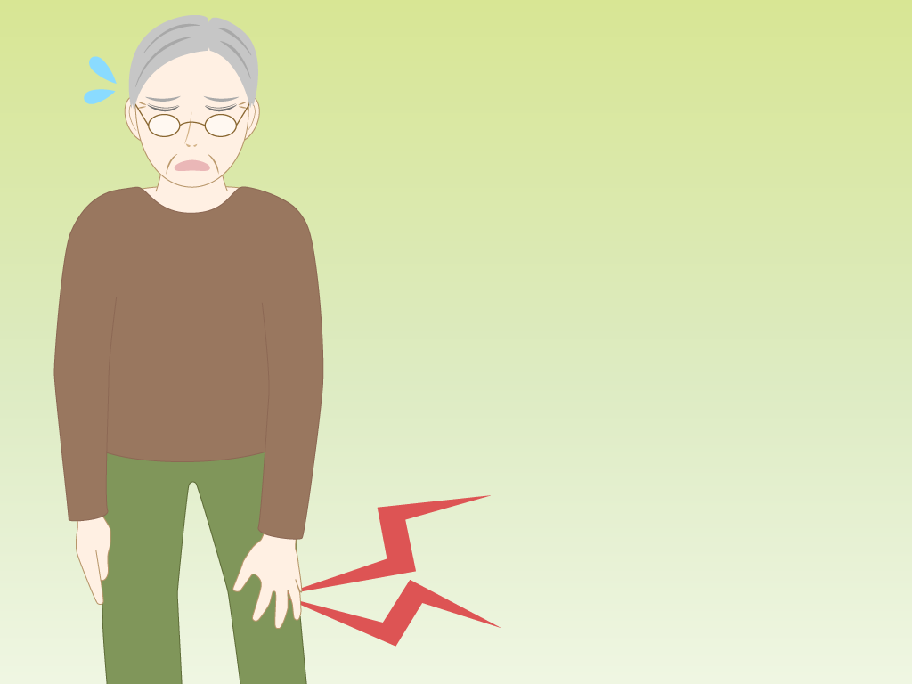 膝が痛い高齢男性のフリー素材4