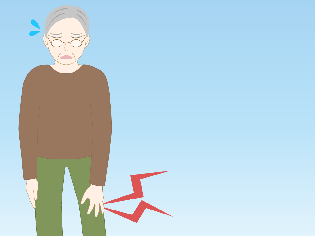 膝が痛い高齢男性のフリー素材5