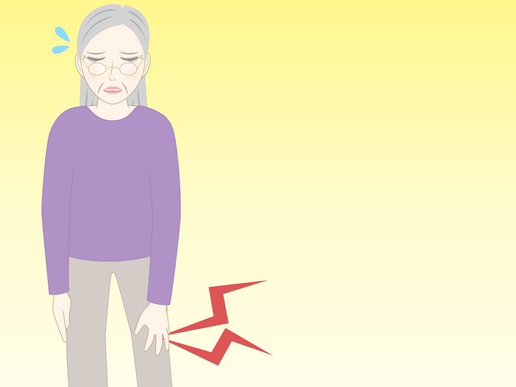 膝が痛い高齢女性のフリー素材3