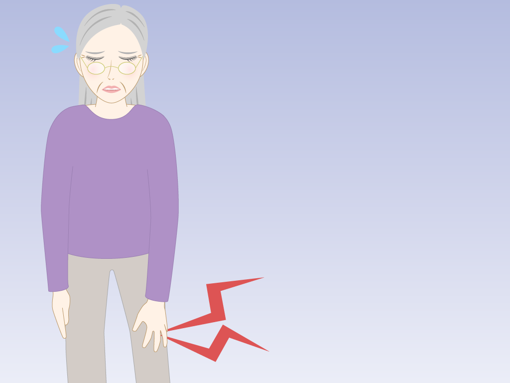 膝が痛い高齢女性のフリー素材6