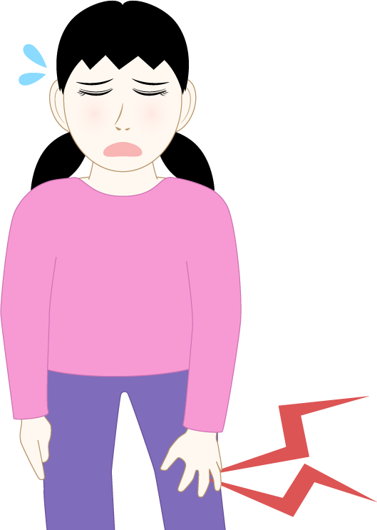 膝が痛い女の子のフリー素材1