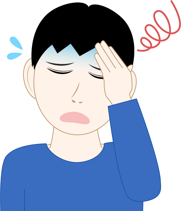 目眩がする男の子のフリー素材1