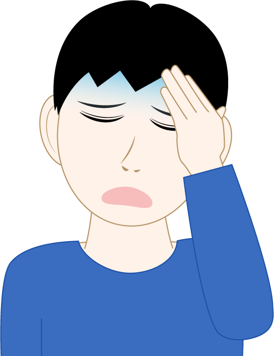 目眩がする男の子のフリー素材2