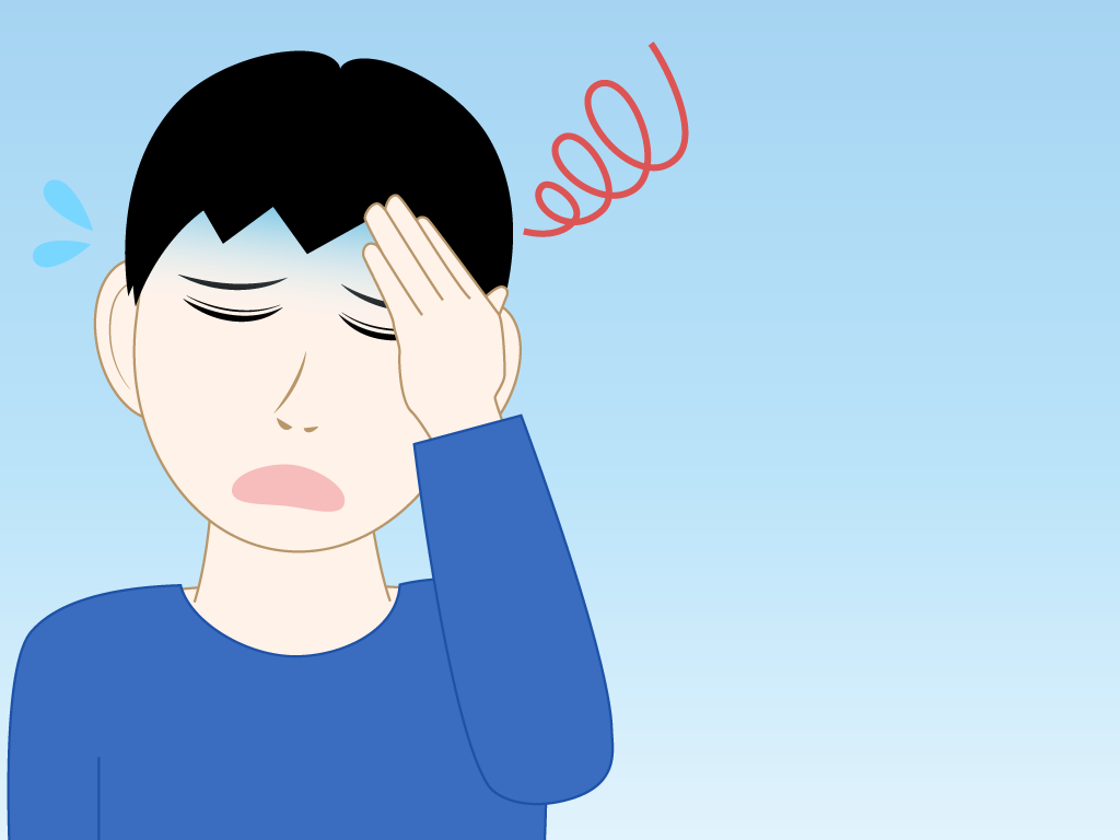 目眩がする男の子のフリー素材5