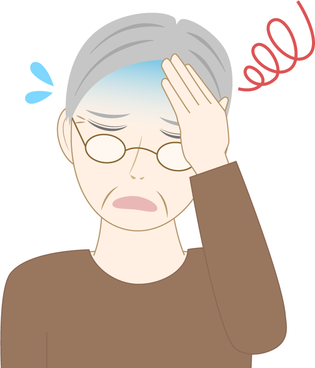 目眩がする高齢男性のフリー素材1