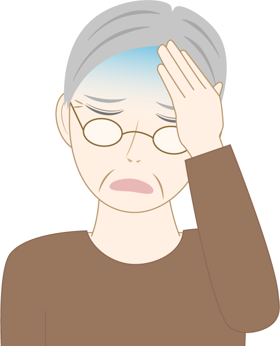 目眩がする高齢男性のフリー素材2