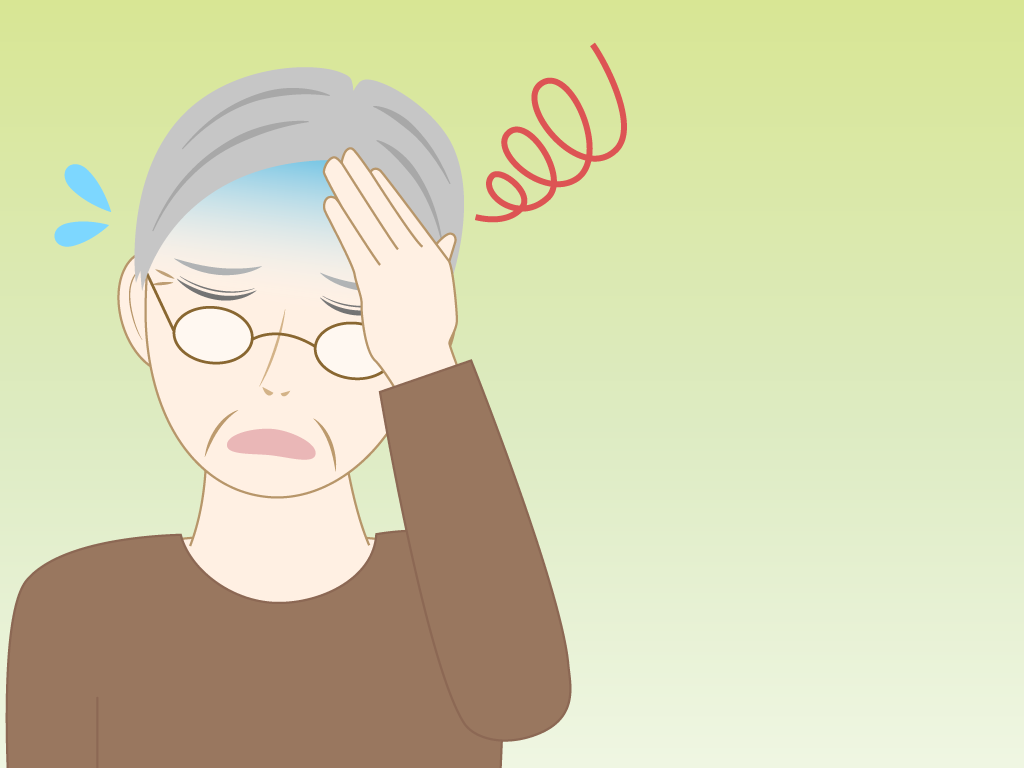 目眩がする高齢男性のフリー素材4