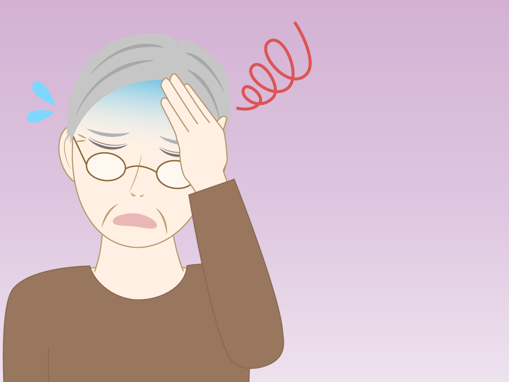 目眩がする高齢男性のフリー素材7