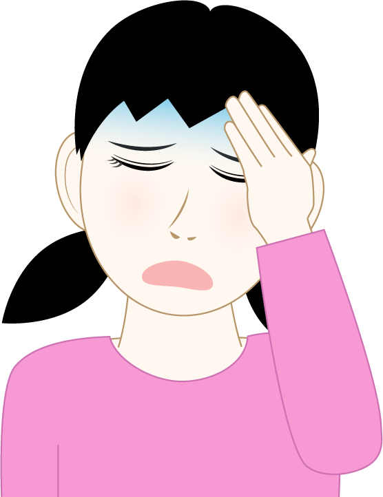 目眩がする女の子のフリー素材2